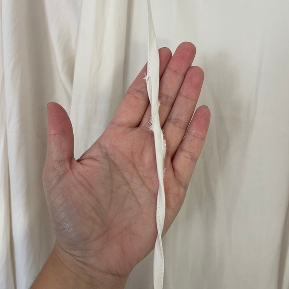 NWT MIOU MUSE Ivory/Cream Tie Neck Long Sleeve Satin Peasant Blouse Size Small‎ - Picture 11 of 11